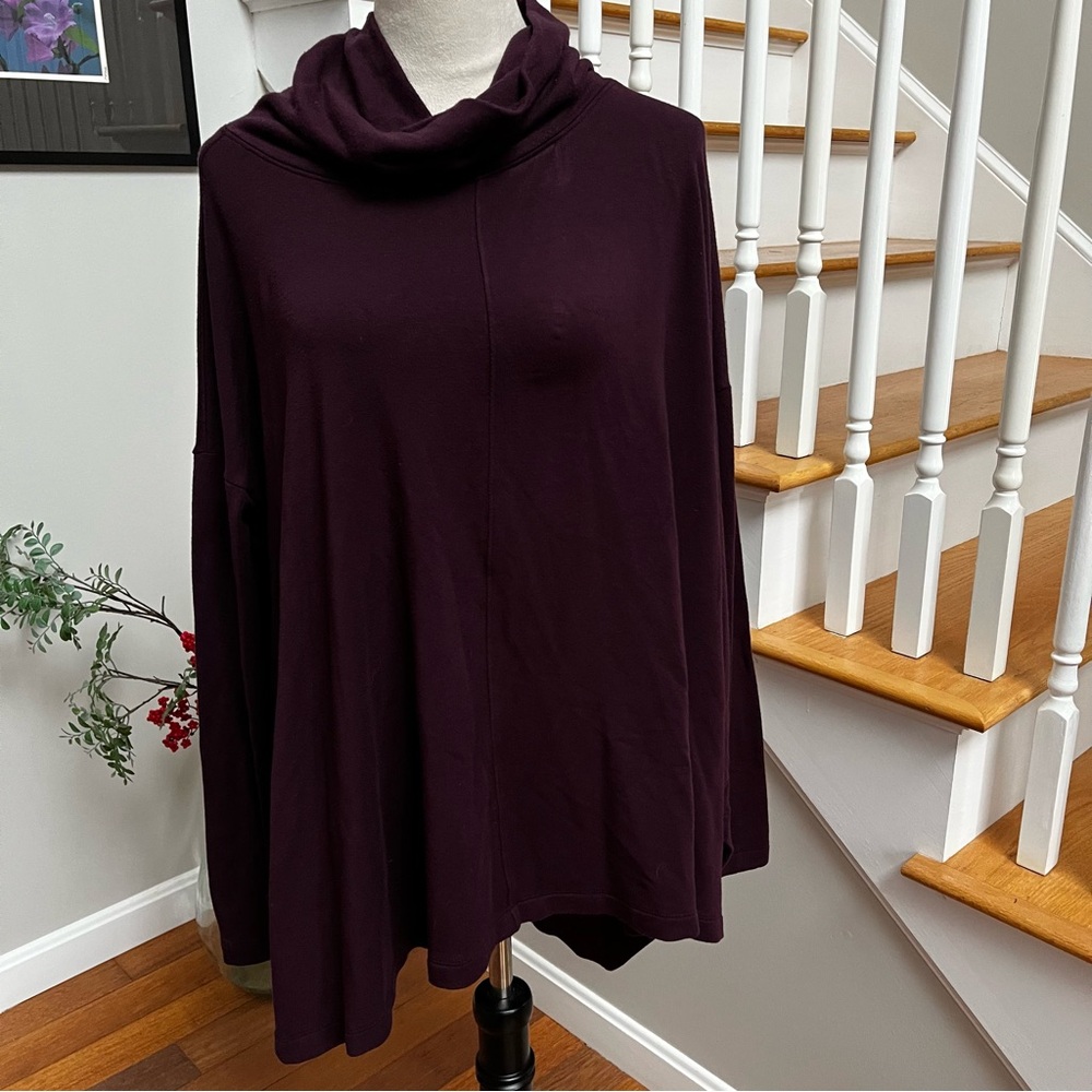 Athleta Plum Cowl Neck Pullover Hoodie